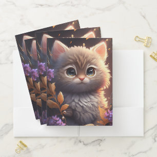 Cute AI Generated Kitten  Pocket Folder