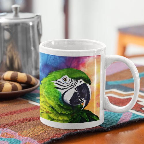 Cute AI Generated Parrots Close Up Coffee Mug