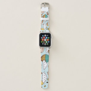 Cute Air Balloons Seamless Pattern Apple Watch Band