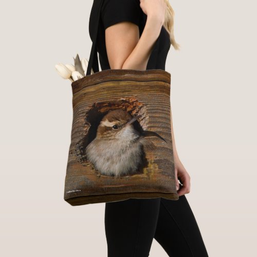 Cute Airbnb Moment Bewicks Wren in Nestbox Tote Bag