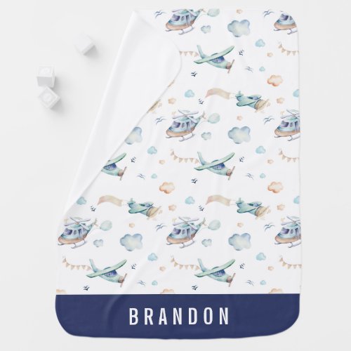 Cute Aircraft Pattern Baby Blanket