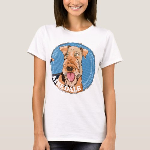 Cute Airedale dog T_Shirt