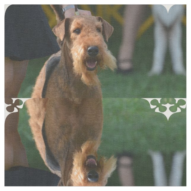 Cute Airedale Terrier Fabric (Close Up)