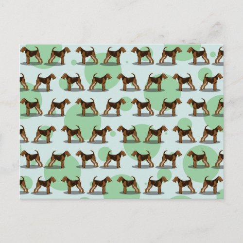 Cute Airedale Terrier Pattern Postcard