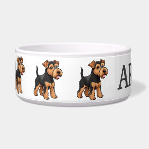 Cute Airedale Terrier Puppy Personalize Bowl