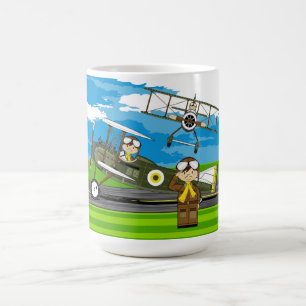 Cute Airforce Pilots and Biplanes Coffee Mug