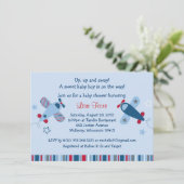 Cute Airplane Baby Shower Invitation (Standing Front)