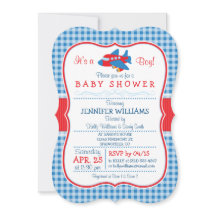 Cute Airplane Baby Shower Invitation