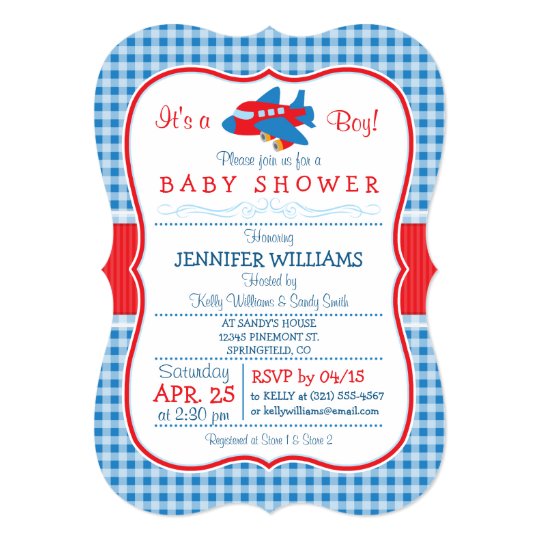 Cute Airplane Baby Shower Invitation Zazzle Cute Airplane Baby Shower Invitation
