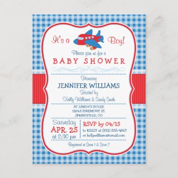 Cute Airplane Baby Shower Invitation by Card_Stop at Zazzle
