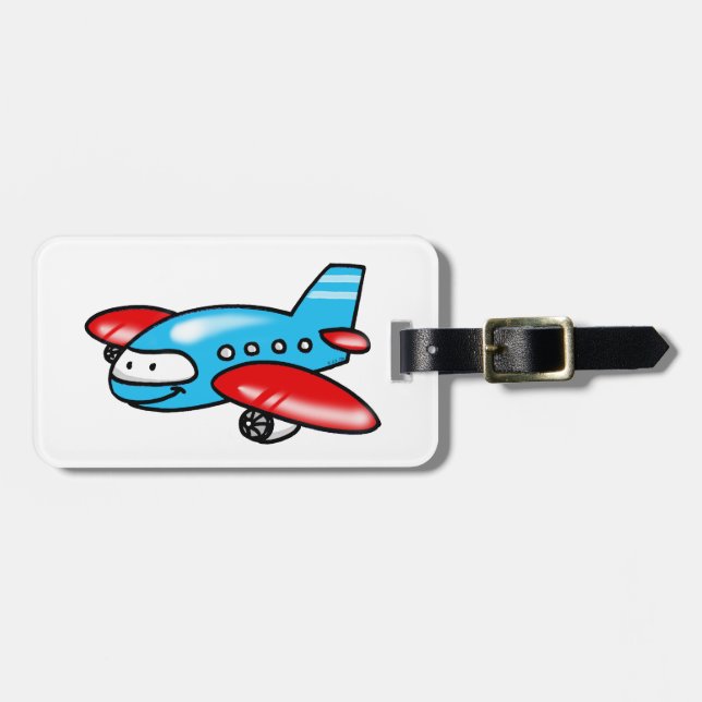 cute airplane luggage tag (Front Horizontal)