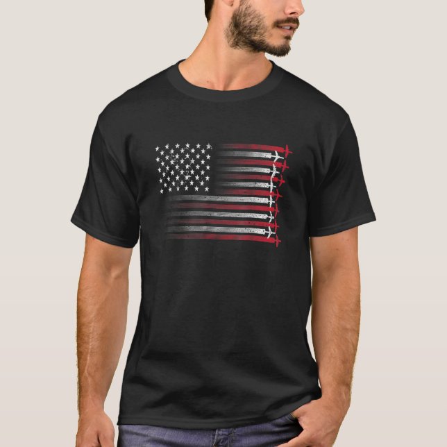 Cute Airplane Pilot Art For Men Women Aviation 4th T-Shirt (Front)