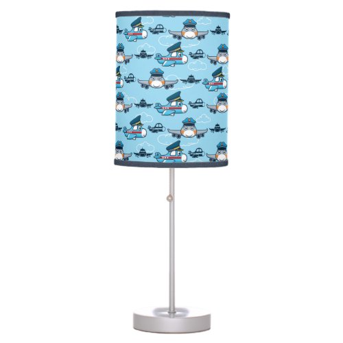 Cute Airplane Pilot Flying Table Lamp