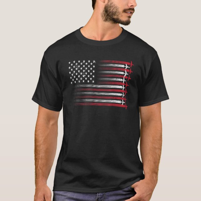 Cute Airplane Pilot For Men Women Aviation 4th Of  T-Shirt (Front)