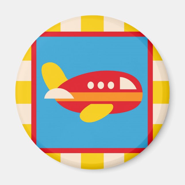 Cute Airplane Transportation Theme Kids Gifts Magnet (Front)