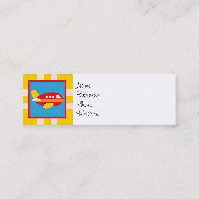 Cute Airplane Transportation Theme Kids Gifts Mini Business Card (Front)
