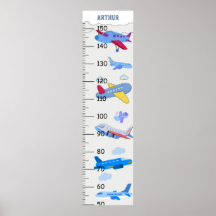 Cute Airplanes Growth Chart Centimeter
