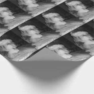 Cute akita dog giving paw santa hat cone christmas wrapping paper