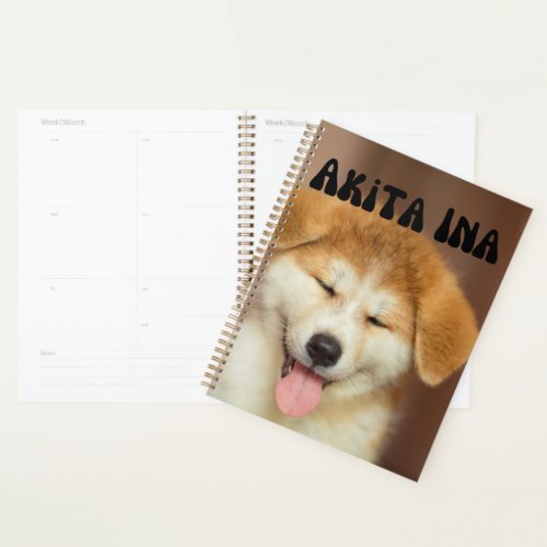 Cute Akita Ina Puppy Calendar Planner