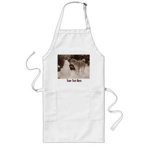 cute akita kissing snowman akita photograph long apron