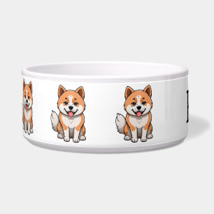 Cute Akita Personalize Bowl