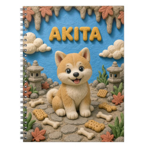 Cute Akita Puppy, Baby Dog Notebook