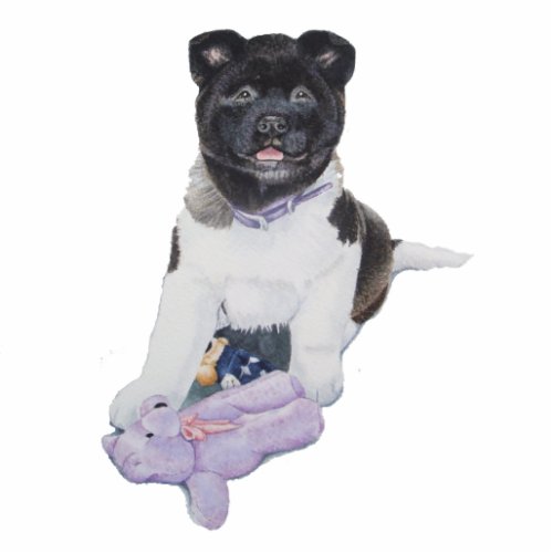 Cute akita puppy dog and teddy sculpture keychain