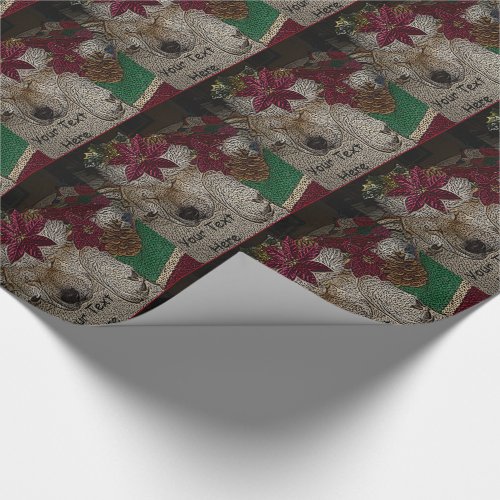 Cute akita sleeping with hat christmas decorations wrapping paper