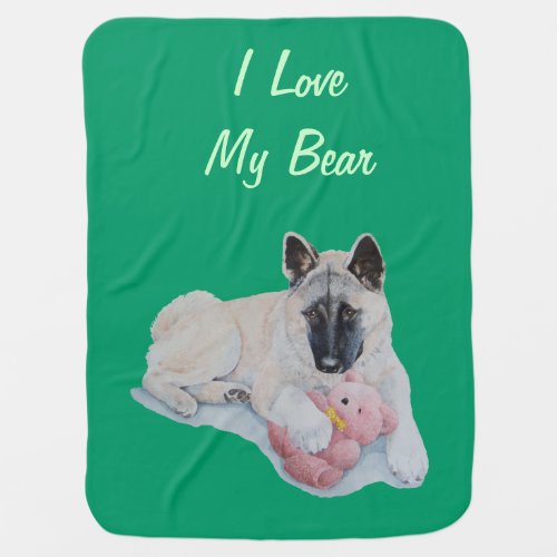 Cute akita slogan pink teddy bear original dog stroller blanket