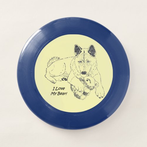 Cute akita with teddy bear dog  Wham_O frisbee