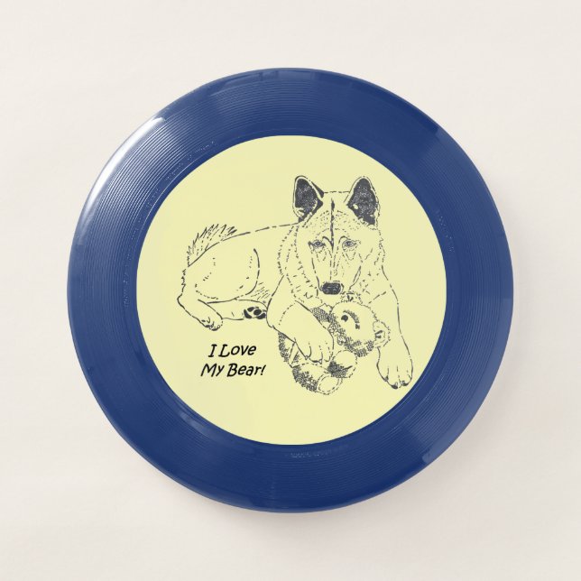Cute akita with teddy bear dog  Wham-O frisbee (Front)