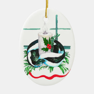Cute Alaska Wildlife Christmas Oval Tree Ornament