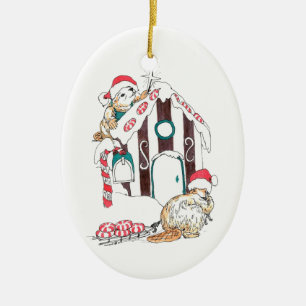 Cute Alaska Wildlife Christmas Tree Oval Ornament
