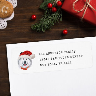 Cute Alaskan Malamute Christmas Dog Return Address Label