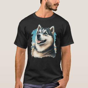 Cute Alaskan Malamute Dog on Alaskan Malamute 2 T-Shirt