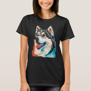 Cute Alaskan Malamute Dog on Alaskan Malamute  3 T-Shirt