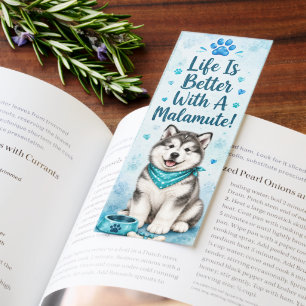Cute Alaskan Malamute Puppy Dog Lover Bookmarks