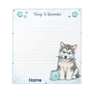 Cute Alaskan Malamute Things to Remember Notepad