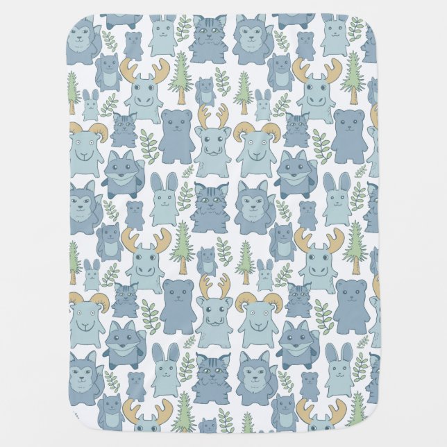 Cute Alaskan Wild Animals Blanket for Baby (Front)