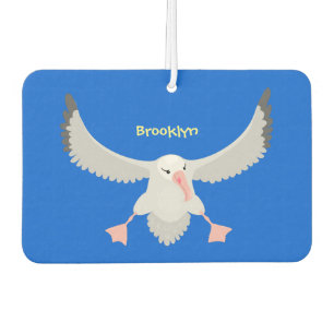Cute albatross bird flying cartoon illustration air freshener