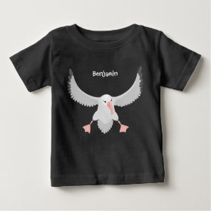 Cute albatross bird flying cartoon illustration baby T-Shirt