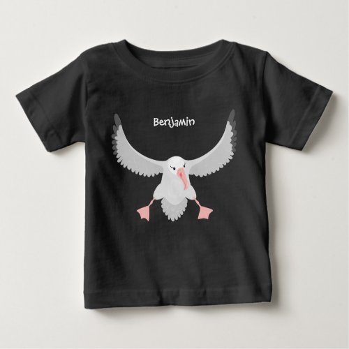 Cute albatross bird flying cartoon illustration baby T_Shirt