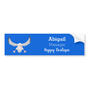 Cute albatross bird flying cartoon illustration bumper sticker