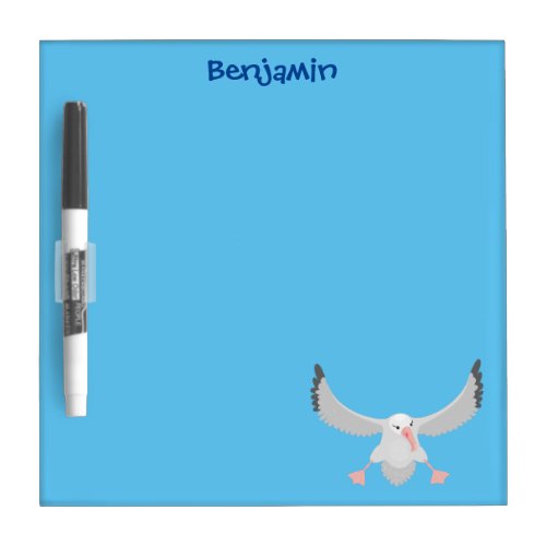 Cute albatross bird flying cartoon illustration dry erase board