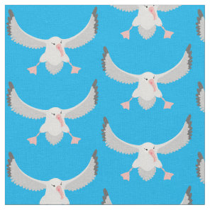 Cute albatross bird flying cartoon illustration fabric
