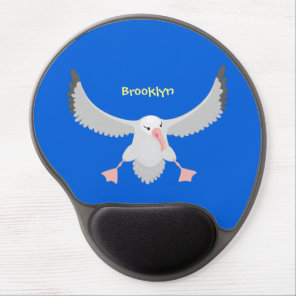 Cute albatross bird flying cartoon illustration gel mouse pad