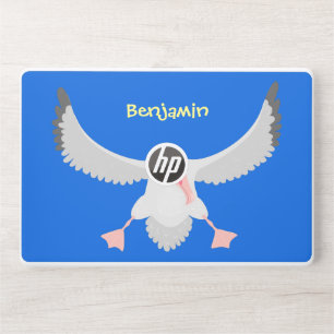 Cute albatross bird flying cartoon illustration HP laptop skin