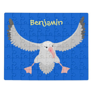 Cute albatross bird flying cartoon illustration jigsaw puzzle