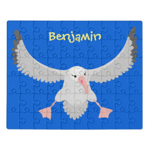 Cute albatross bird flying cartoon illustration jigsaw puzzle
