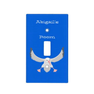 Cute albatross bird flying cartoon illustration light switch cover